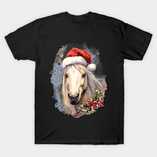 Christmas Watercolor Horse T-Shirt